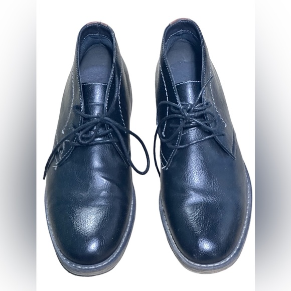 Men’s Casual Dress Shoe Chukka Boot Black Tan Accent on Back Size 8 Gently Worn - Picture 3 of 12